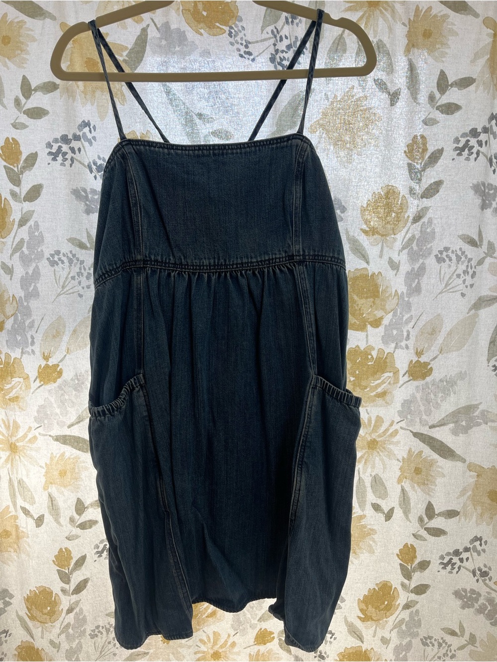 Lucky Brand Black Denim Sundress with Pockets
